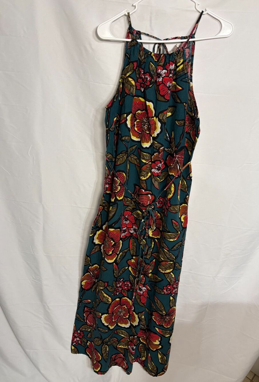 Women's LOFT Floral Linen Dress - Size Large Petite